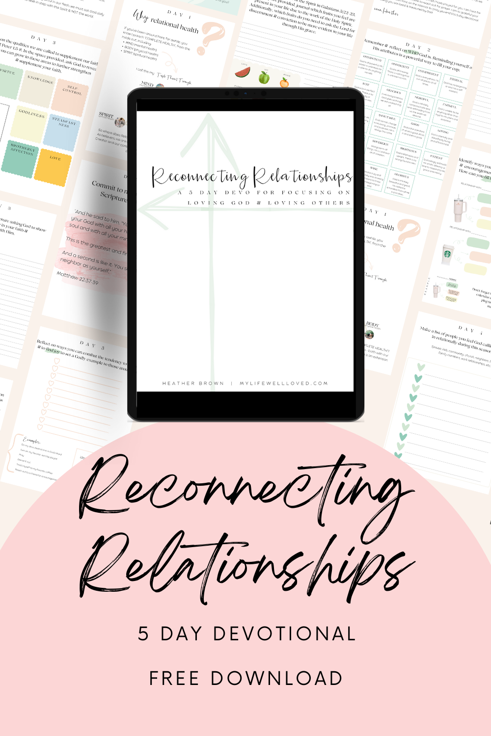 Heather Brown from HEALTHY by Heather Brown podcast and My Life Well Loved, shares health & wellness tips for busy moms looking to reconnect your relationships with a free 5 day devotional.
