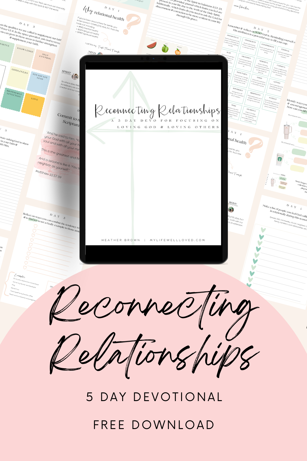 Heather Brown from HEALTHY by Heather Brown podcast and My Life Well Loved, shares health & wellness tips for busy moms looking to reconnect your relationships with a free 5 day devotional. 