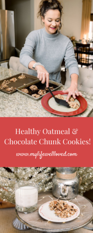 Lightened up oatmeal cinnamon cookie recipe that is perfect for Santa or Christmas with the convenience of Publix Deliver by My Life Well Loved // #cookierecipe #healthycookie #easycookie #Christmascookie