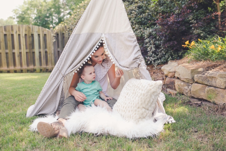 E & E Teepee // Toddler Gift Ideas // Olive green moto legging pants // Littles Style: Mom and Baby Fashion // Style tips from Heather Brown of MyLifeWellLoved.com