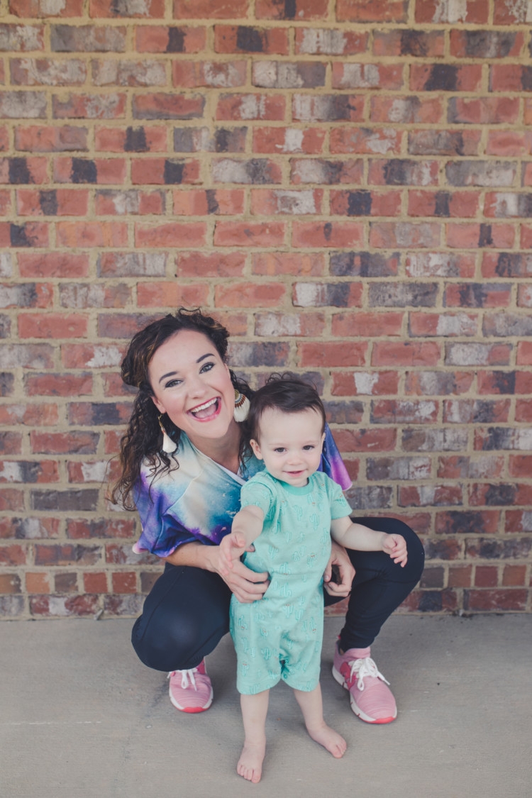 Mom and baby boy fashion: kimono athleisure wear styled several ways // fitness // pure barre style // what to wear to pure barre with Heather Brown of MyLifeWellLoved.com