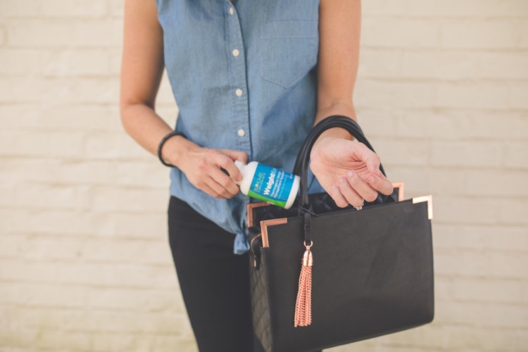 Mom Energy: How to get it and achieve it from Alabama blogger Heather of MyLifeWellLoved.com / Biokare // Black Purse // Black ripped denim // Chambray Top // Tie Up Top // 