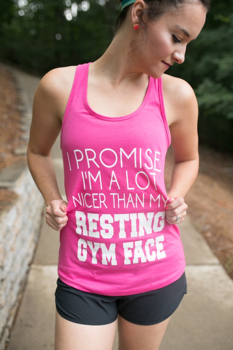 I promise I'm a lot nicer than my resting gym face quote // Running basics you need to know to Train for a 5k for Moms from Heather Brown of MyLifeWellLoved.com // Running Tips // How to start running // Stretching for runners