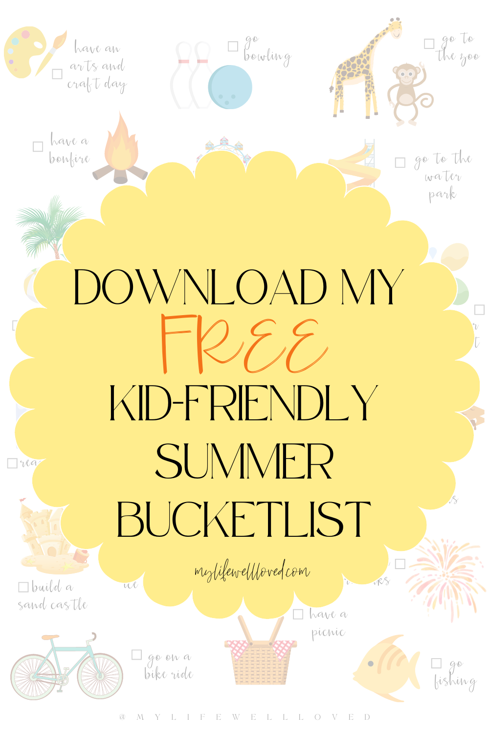 Mom + lifestyle blogger, My Life Well Loved, shares her summer bucket list printable! Click NOW to see what ideas she came up with!