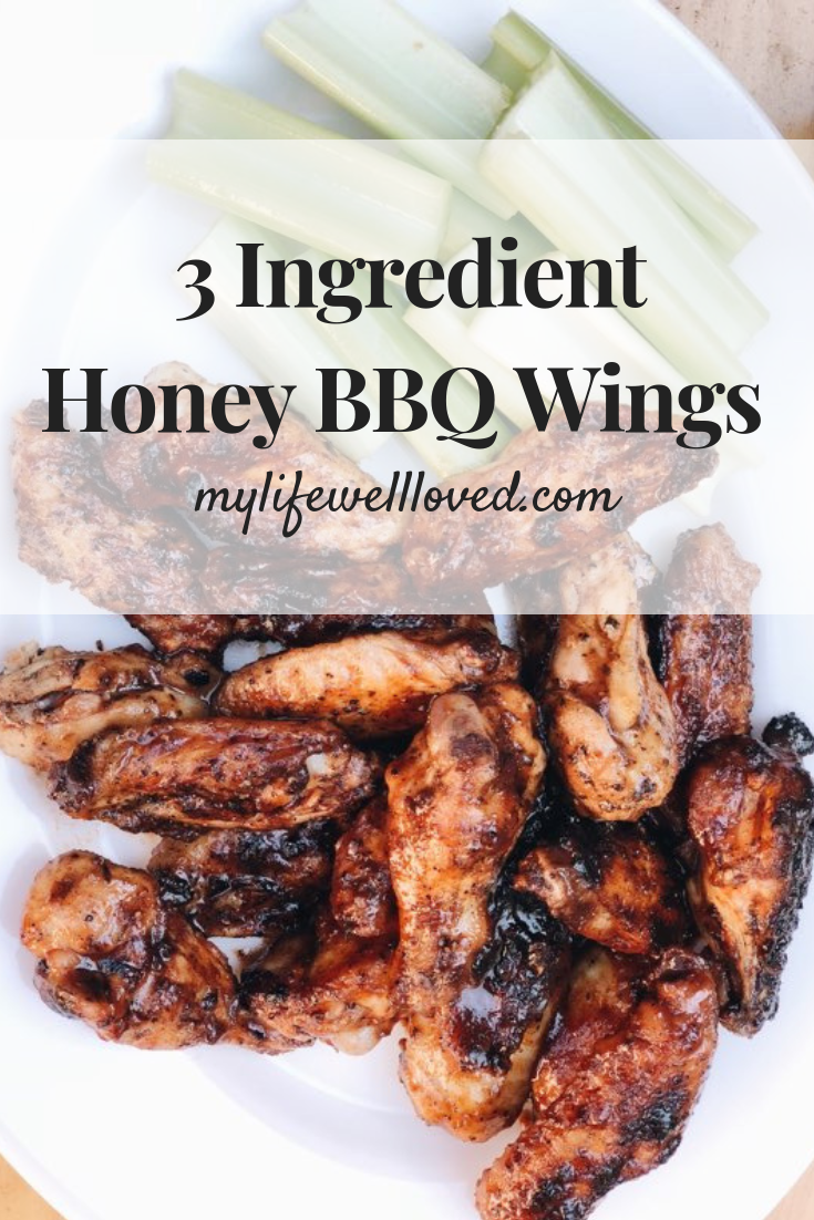 Honey BBQ Wings Recipe that is easy, delicious, quick to make, and healthy by Heather Brown, Birmingham Blogger at MyLifeWellLoved.com // #quickrecipe #easymeal #mealsonthegrill #honeybbq