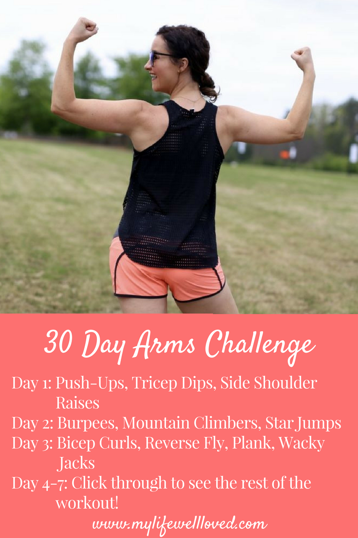 30 Day Arms Challenge by Alabama Blogger, Heather Brown with My Life Well Loved #fitness #challenge #workout
