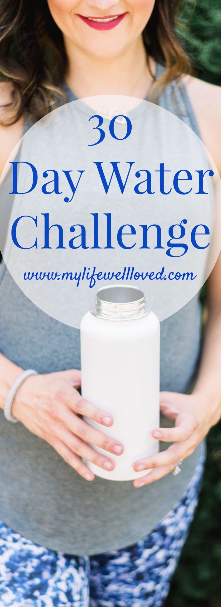 30 day water challenge from Alabama healthy lifestyle blogger Heather of MyLifeWellLoved.com // #WaterChallenge