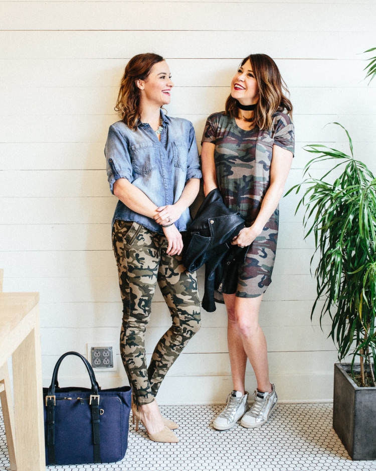 How to Style Camo two different ways from Heather Brown of MyLifeWellLoved.com // Camo Pants // Camo Dress style ideas // Camo Fashion // Mom Style