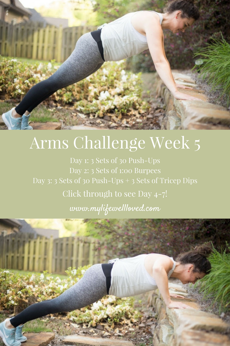 Arms Challenge by alabama fitness blogger heather of MyLifeWellLoved.com #maternityfitness #prenatalworkout