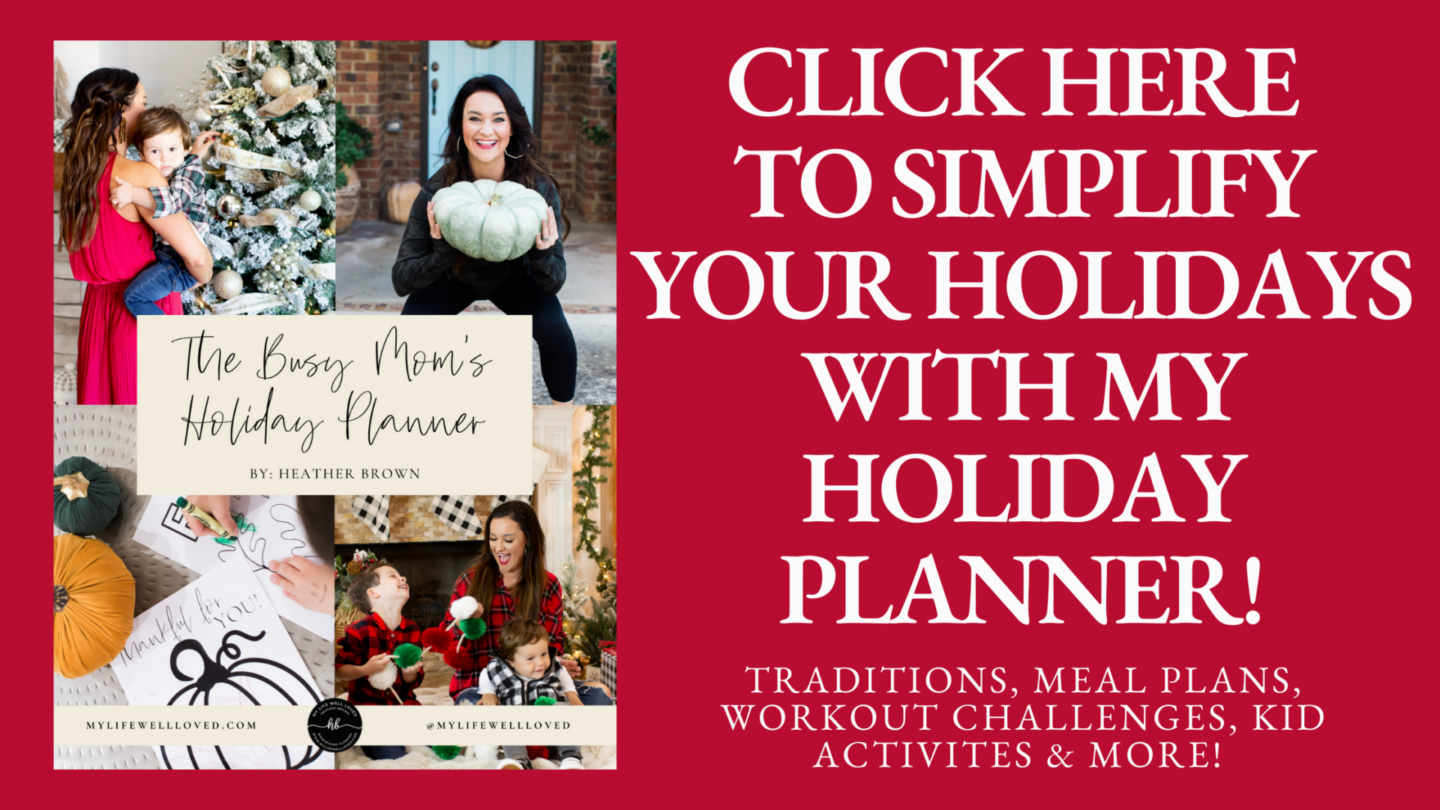 The Busy Mom's Holiday Planner - traditions, meal plans, workout challenges, kid activities, and more