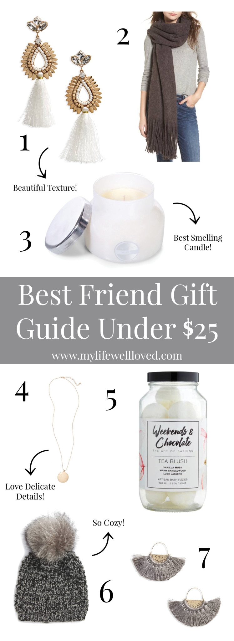Best Friend Gifts Under $25 from Alabama blogger Heather Brown of MyLifeWellLoved.com // gifts for friends // friend gift idea // bestie gift guide // secret santa gift under $20