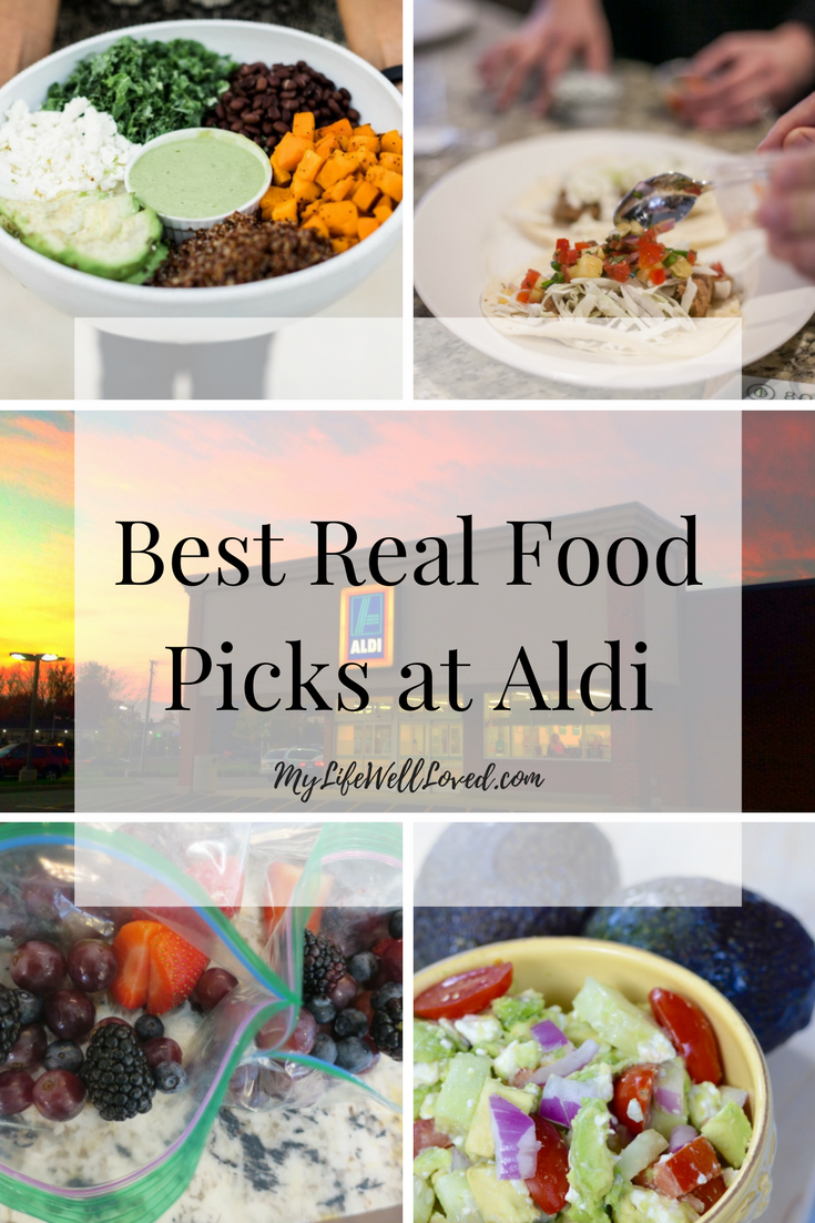 Best Real Food Picks at Aldi from Heather Brown of MyLifeWellLoved.com // Clean Eating Picks at Aldi // Real food buys at Aldi for clean eating on a budget // Clean eating at Aldi