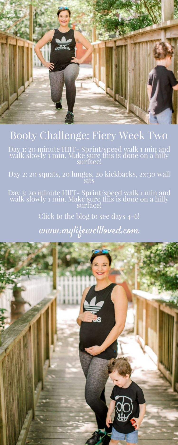 booty challenge with alabama healthy lifestyle blogger Heather of MyLifeWellLoved.com // mom workouts for the glutes / Squats Challenge #pregnantworkout