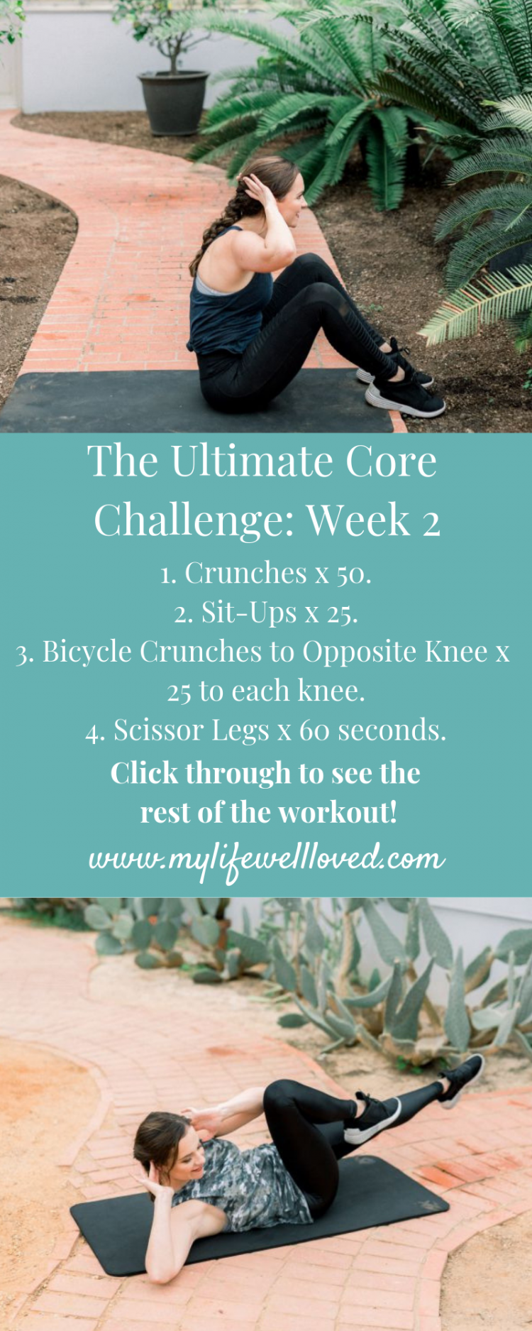 Health + fitness blogger, Heather Brown at My Life Well Loved shares her quick core challenge workout for tightening and strengthening abdominal muscles // #core #corechallenge #quickabworkout #diastasisrecti