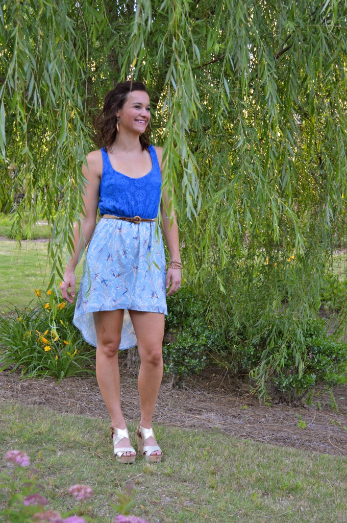 easy summery look: blue dress