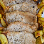 Seared Pork Chops with Roasted Apples & Sweet Potatoes