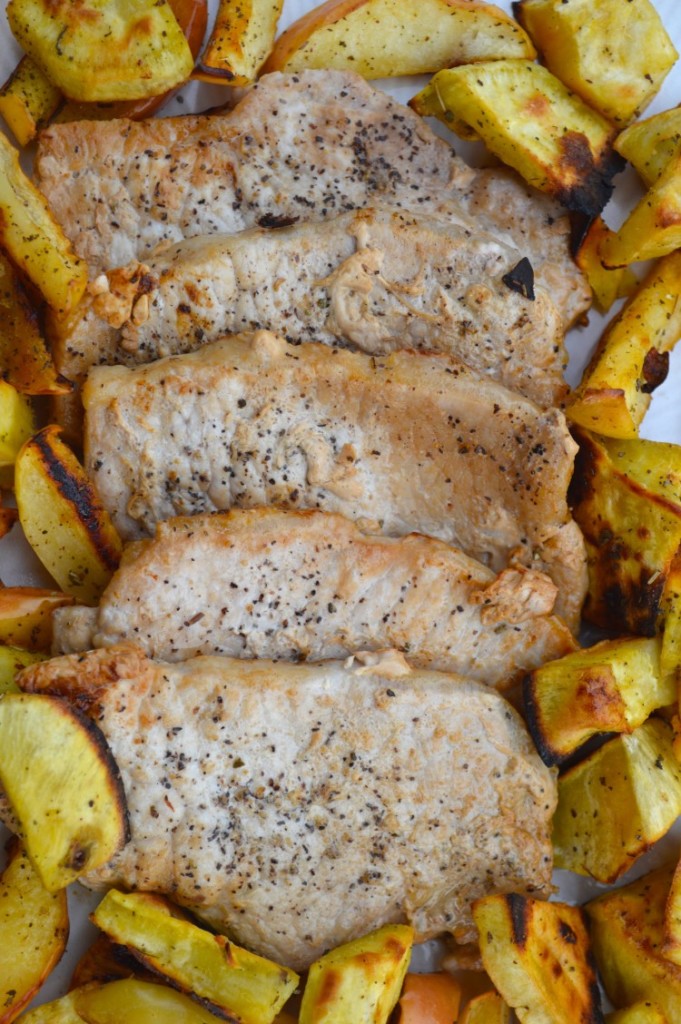 My Life Well Loved: Pork Chops with Roasted Apples & Sweet Potatoes