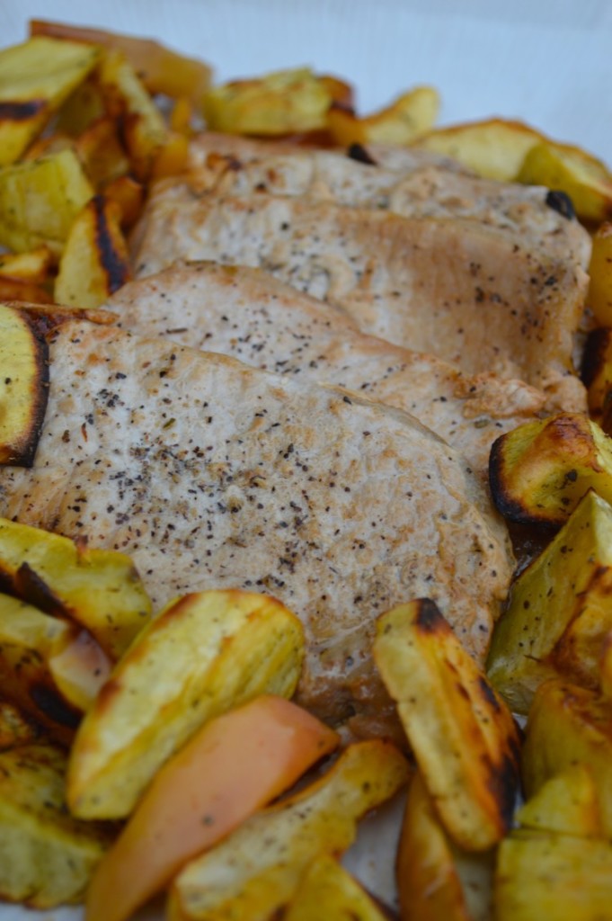 My Life Well Loved: Pork Chops with Roasted Apples & Sweet Potatoes