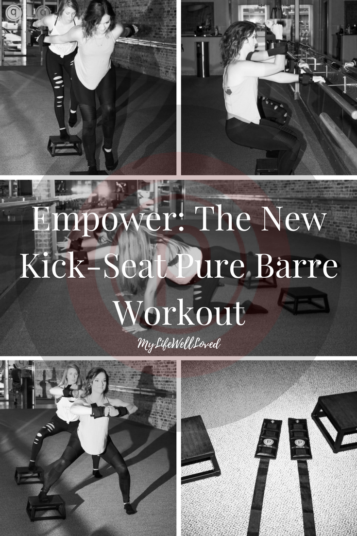 Pure Barre Workout: Empower Cardio Barre tips from heather of MyLifeWellLoved.com // pure barre teacher pushups on the platform