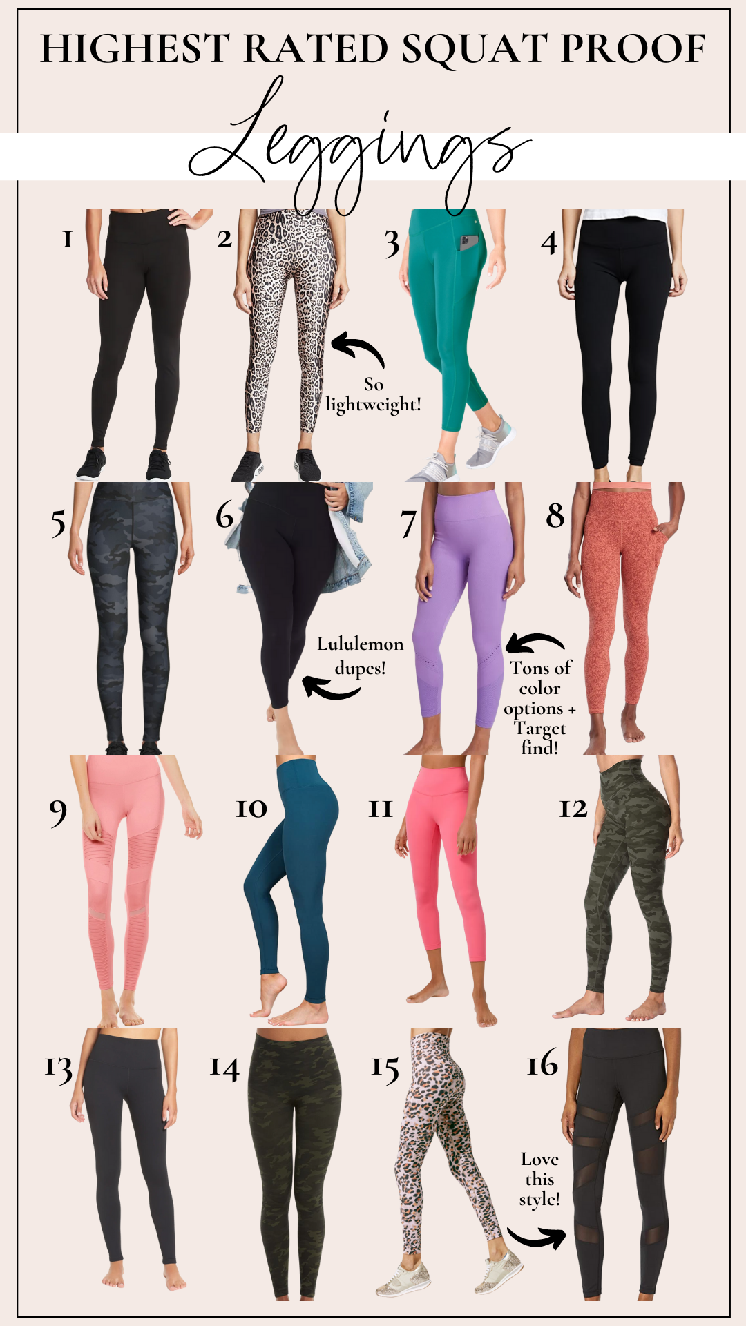 Fitness: Top 16 Best Squat Proof Leggings For Women by Alabama Fitness + Fashion blogger, Heather Brown // My Life Well Loved