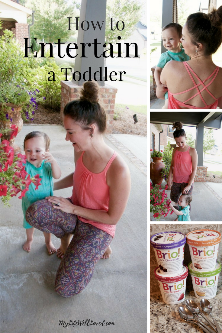 how to entertain a toddler - tips and tricks from Heather Brown of MyLifeWellLoved.com // Mom athleisure wear // Mom and baby boy style // Entertaining Toddlers // Bored Toddlers 