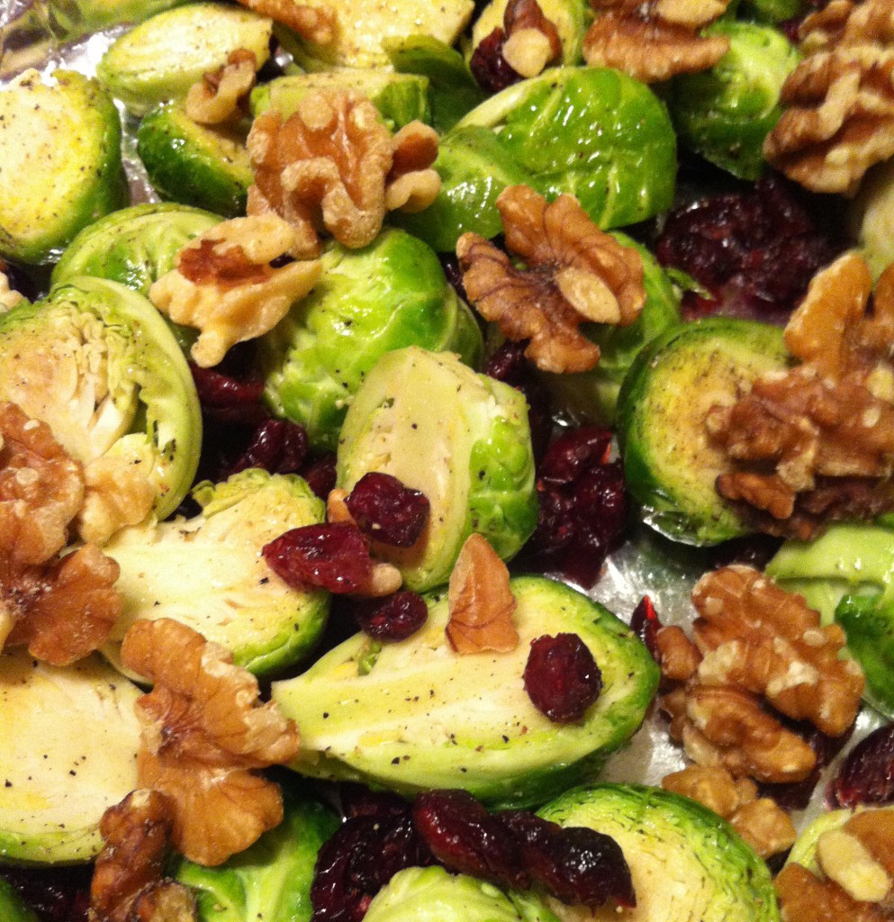 Brussel Sprouts with Cranberries and Walnuts