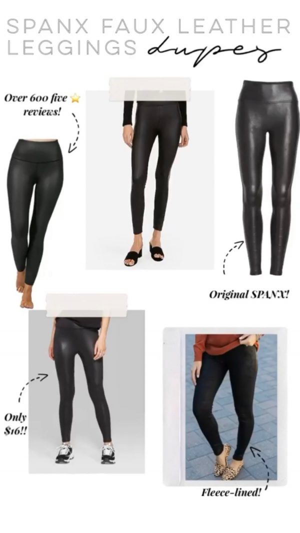 Spanx Faux Leather Leggings Dupes On Amazon - Healthy By Heather Brown