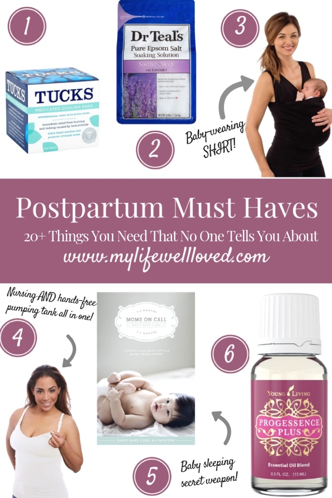Postpartum Must Haves for After Baby by Heather at MyLifeWellLoved.com // #postpartum #postbaby #birth #fourthtrimester
