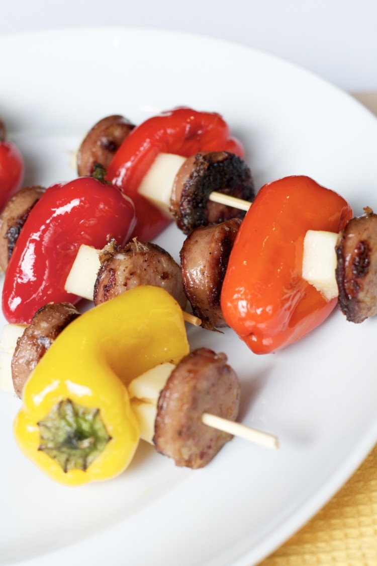 Healthy and Oh-So-Delicious Chicken Kabobs Recipe from Heather Brown of MyLifeWellLoved.com // Clean Eating Chicken Sausage Recipes -- All Natural Recipes