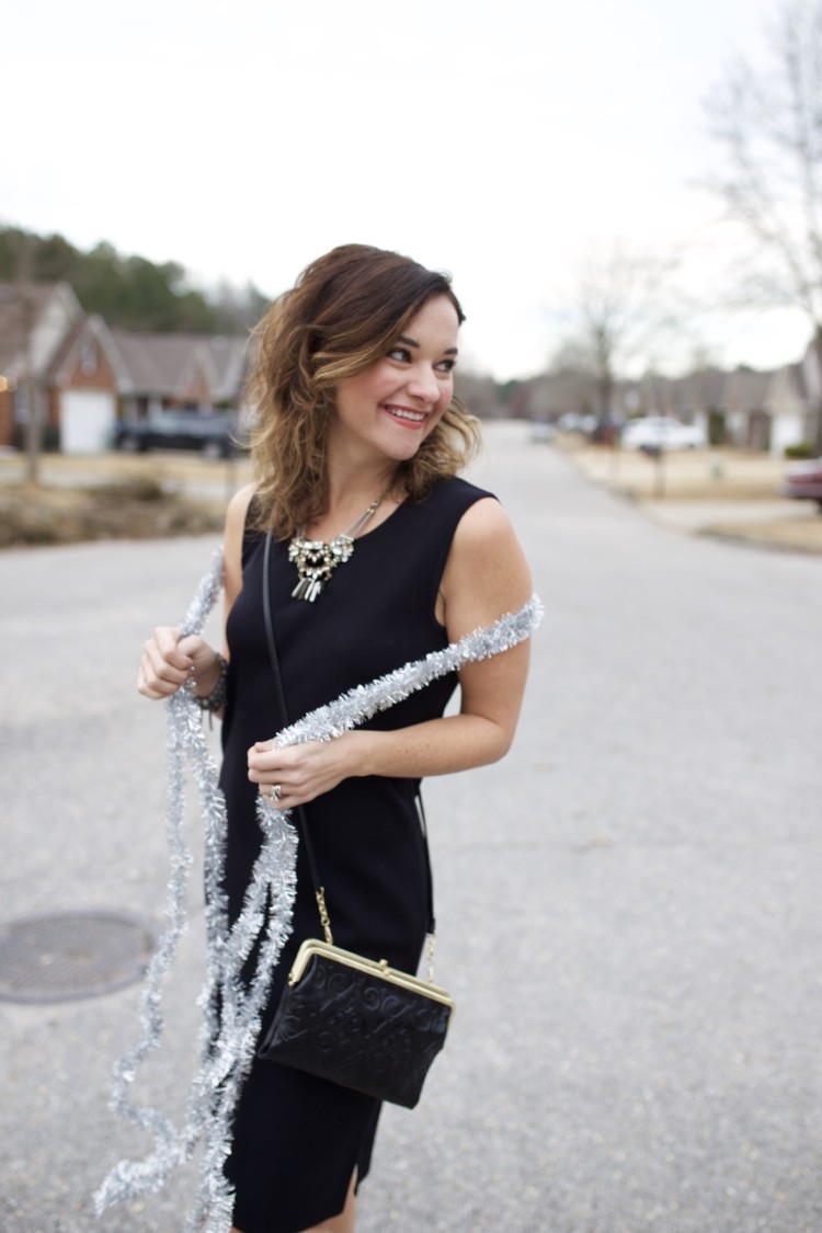 Christmas Eve Service Outfit Idea // Cute Winter Church Ideas from Alabama Blogger, Heather of MyLifeWellLoved.com // Church Dress Ideas // Hobo Wallet // Hobo Clutch Purse