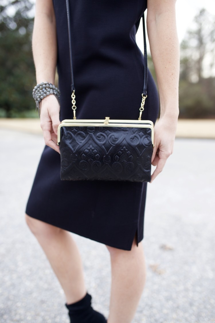 Christmas Eve Service Outfit Idea // Cute Winter Church Ideas from Alabama Blogger, Heather of MyLifeWellLoved.com // Church Dress Ideas // Hobo Wallet // Hobo Clutch Purse