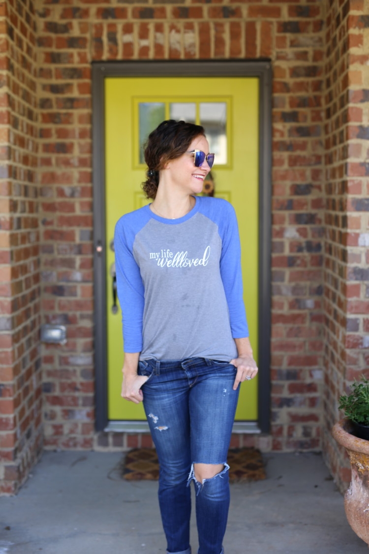 Baseball Tee styled by Alabama Blogger Heather of My Life Well Loved // baseball t-shirt mom style