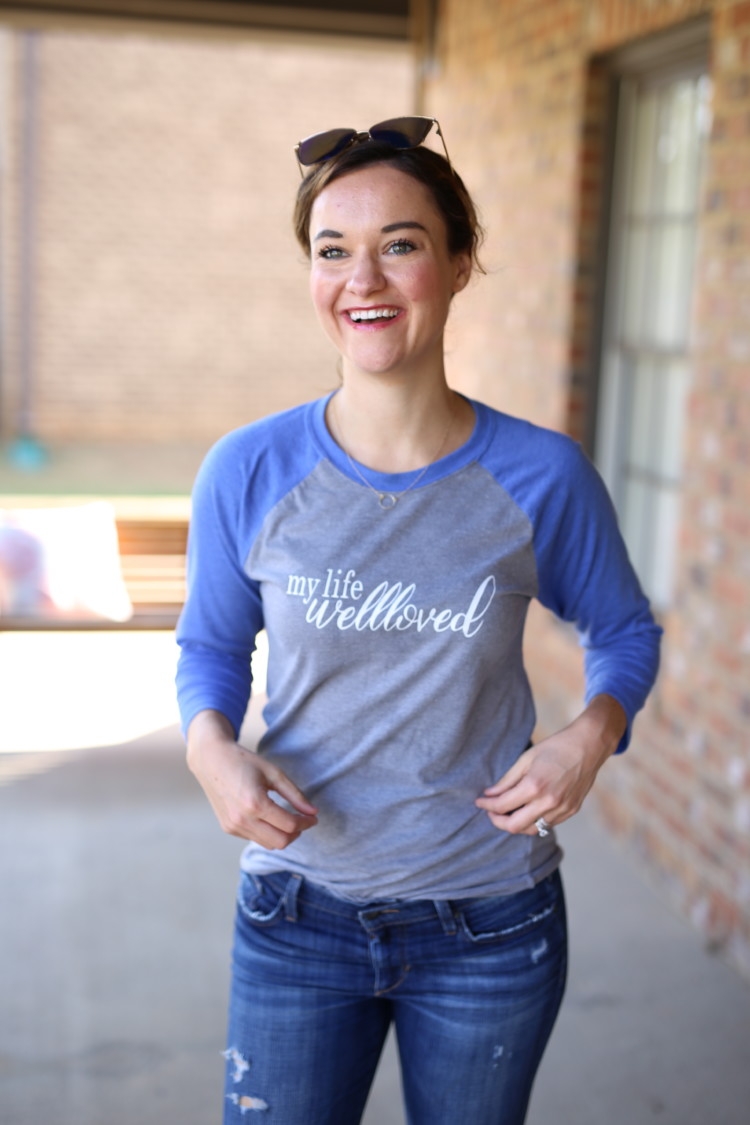 Baseball Tee styled by Alabama Blogger Heather of My Life Well Loved // baseball t-shirt mom style