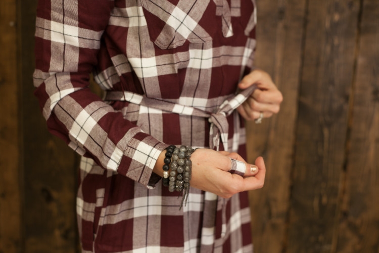 How to Style Over the Knee Boots and a dress and Valentine's Day Red Plaid Dress with lifestyle blogger Heather of MyLifeWellLoved.com