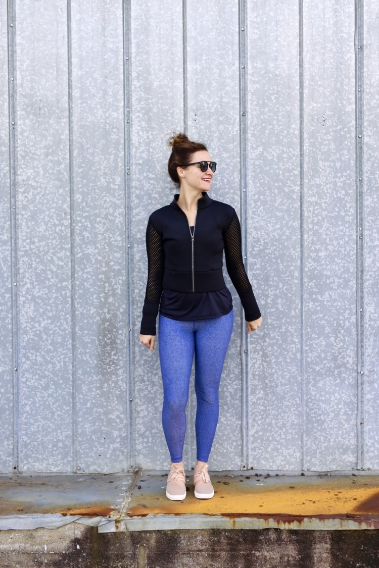 Holiday Honey Hustle Challenge Athleisure // Post WOrkout Stretch Video // alo yoga shell jacket // athleisure look from alabama blogger Heather of MyLifeWellLoved.com - Post Workout Stretches by Alabama fitness blogger My Life Well Loved