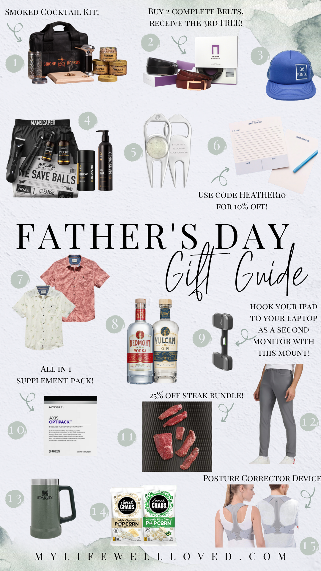 Mom + lifestyle blogger, My Life Well Loved, shares her dad of boys gifts for Father's Day! Click NOW to see what ideas she came up with!