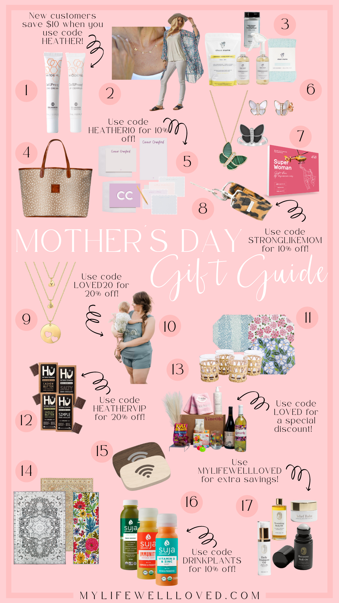 Mom + lifestyle blogger, My Life Well Loved, shares her top 10+ Mothers Day gift ideas for the mom on the go! Click NOW to see her ideas!