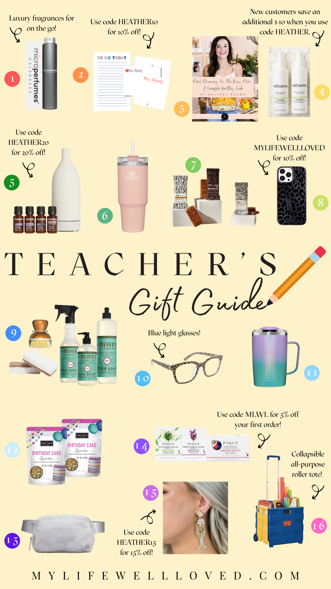 Mom + lifestyle blogger, My Life Well Loved, shares her unique end of year teacher gifts! Click NOW to see what ideas she came up with!