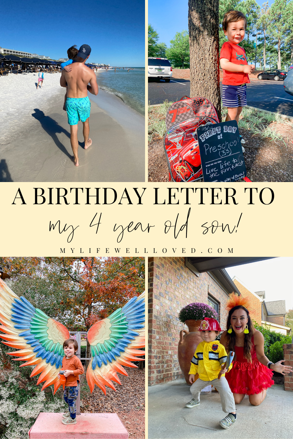 Mom + lifestyle blogger, My Life Well Loved, shares her letter to her 4 year old son! Click NOW to check it out!