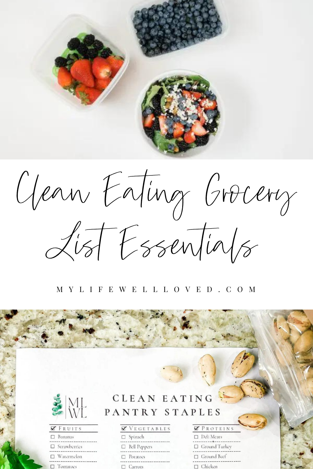 Healthy lifestyle + fitness blogger, My Life Well Loved, shares her clean eating grocery list! Click NOW to learn more!