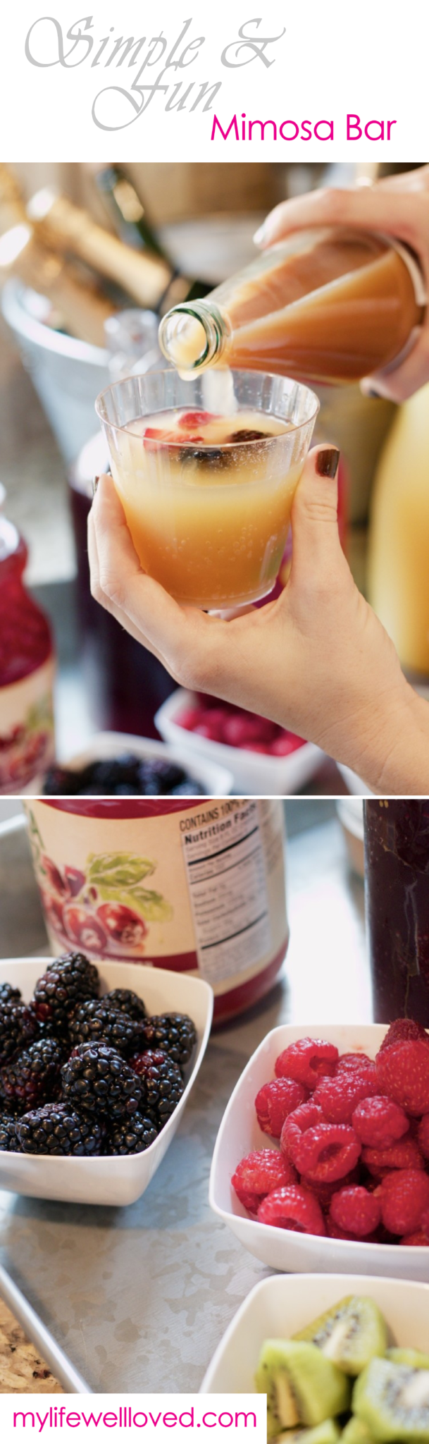 Mimosa Bar from Heather of MyLifeWellLoved.com // brunch ideas