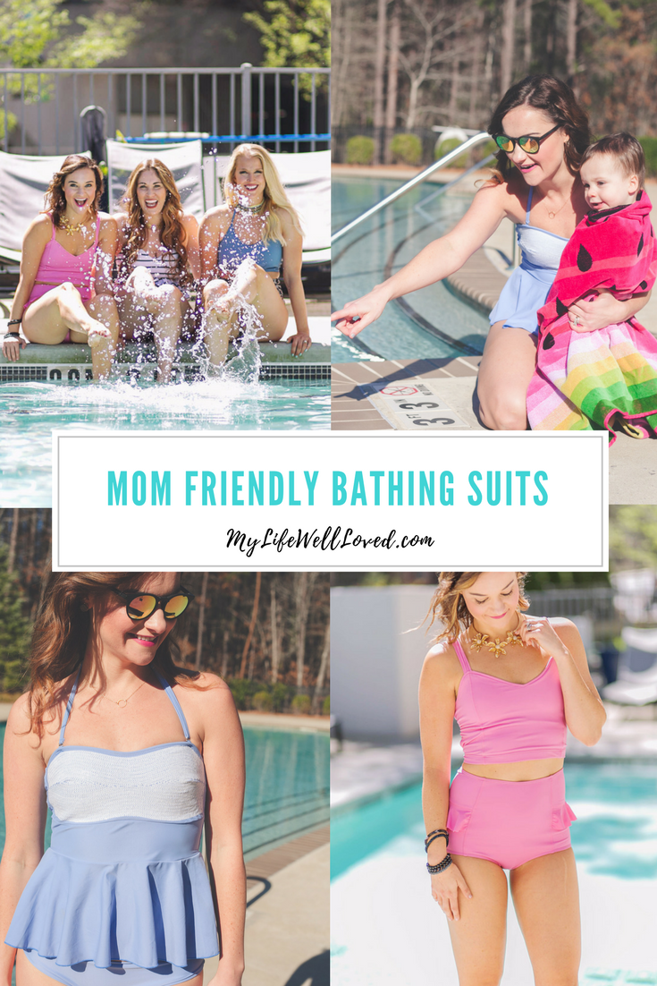 Mom Friendly Bathing Suits from Heather Brown of MyLifeWellLoved.com // Modest Bathing Suits // 2017 Bathing Suits // Best Swimwear for Moms // Summer Swim Trends // Bikinis for Moms // Mom Friendly Bathing Suits // 4th of July Swimwear 