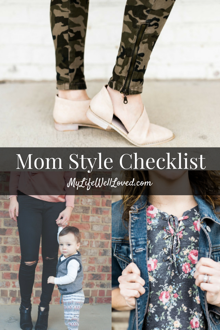 Mom Style Checklist from Heather Brown of MyLifeWellLoved.com // Mom Fashion & Littles Style // Camo and Girly Blush Pink // how to style camo