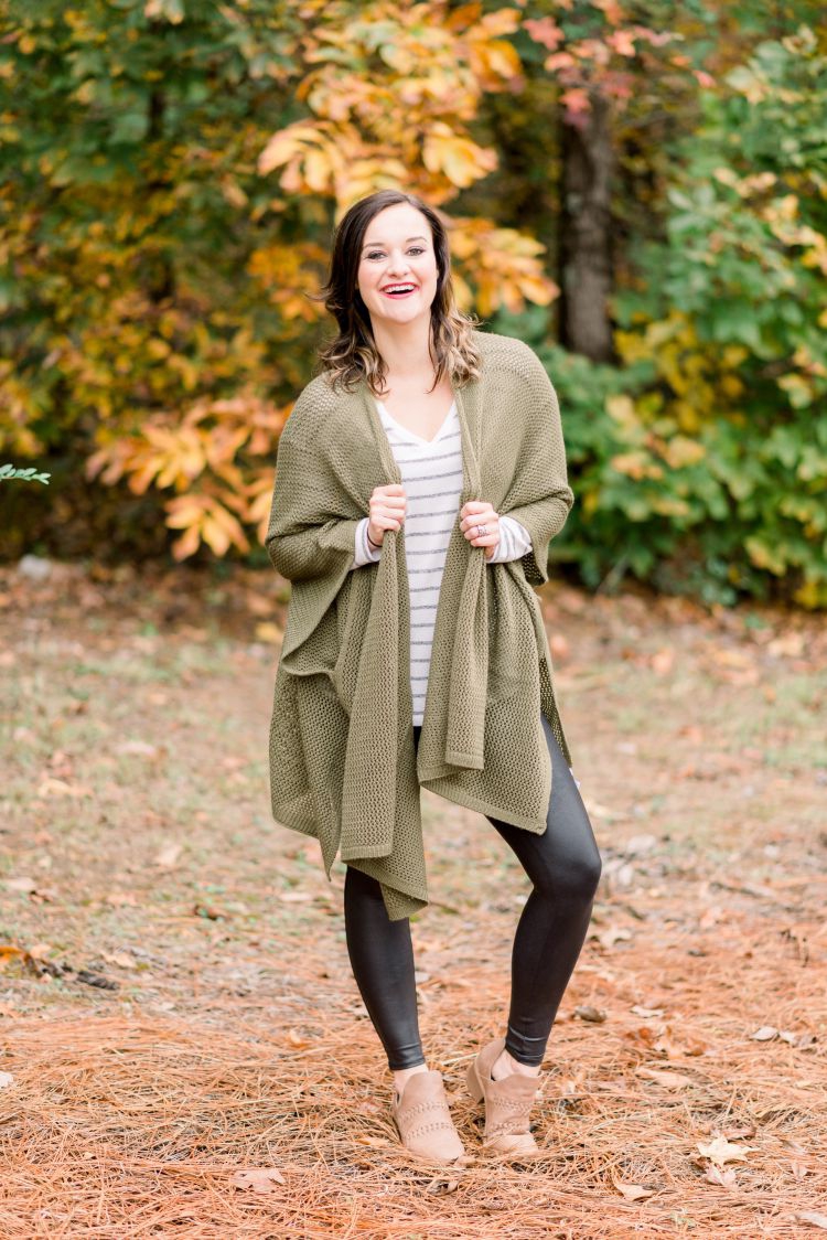 17 Ways to Style Your Spanx Faux Leather Leggings by Alabama lifestyle + fashion blogger My Life Well Loved // #spanxleggings // #spanxfauxleatherleggings // #topstowearwithleggings // #shirtsforleggings