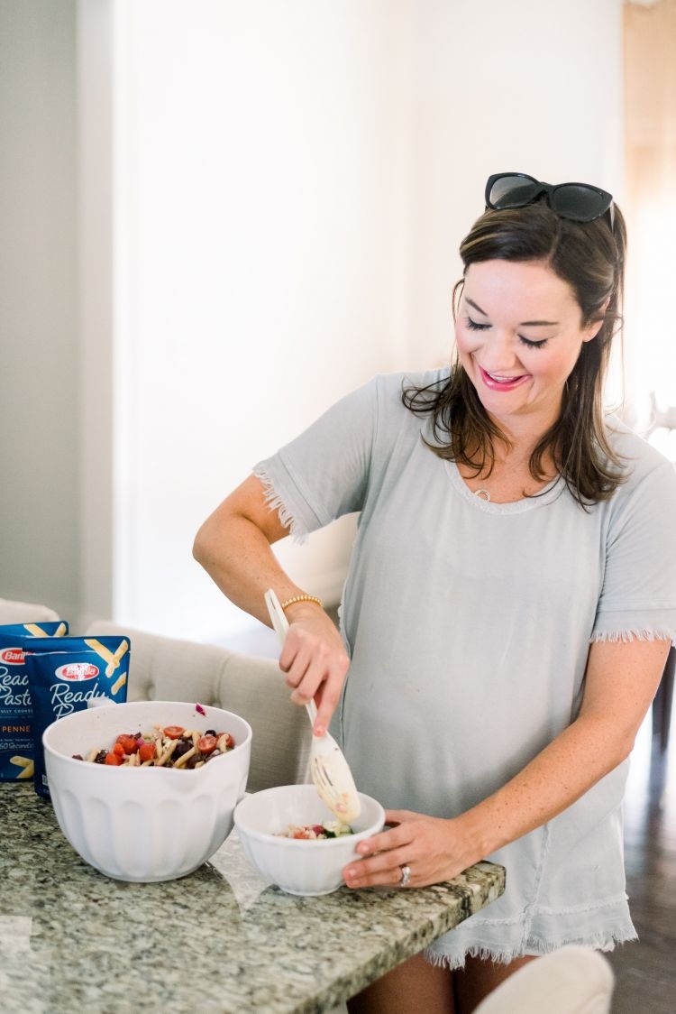 Easy Greek Pasta Salad Recipe - Healthy & Kid Friendly - by Heather at MyLifeWellLoved.com // #healthyrecipe #pastasalad #easymeal