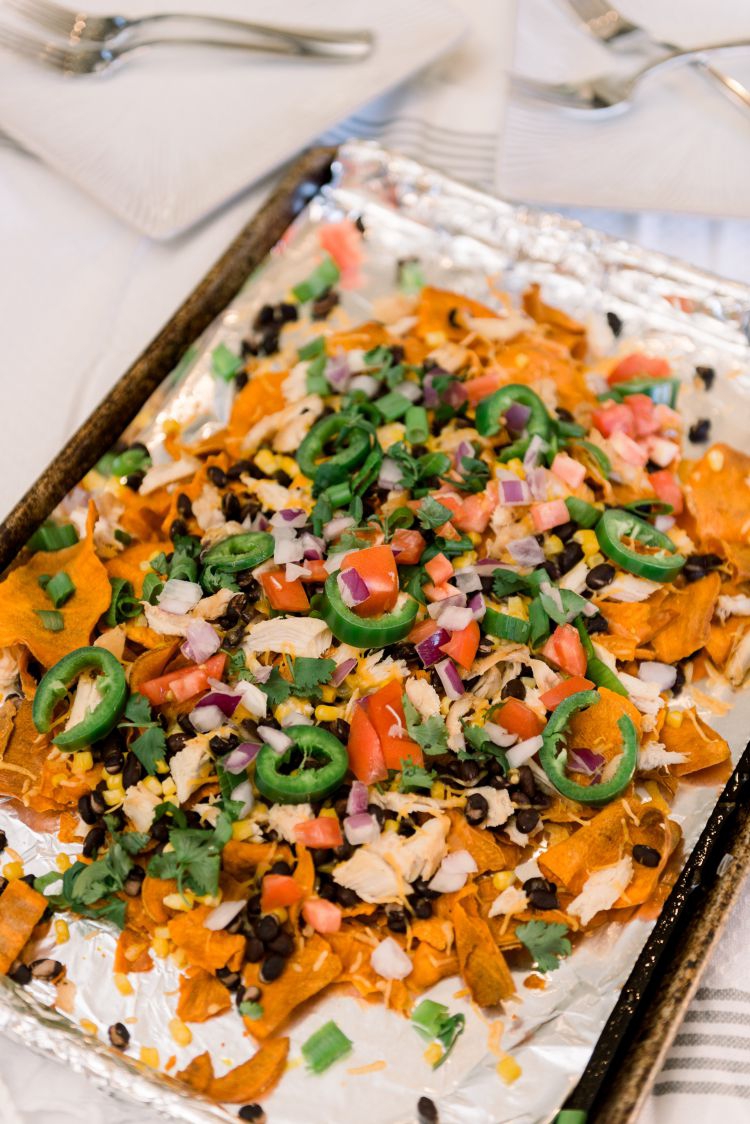 Loaded Healthy Sweet Potato Nachos featured by top Birmingham lifestyle blog, My Life Well Loved.