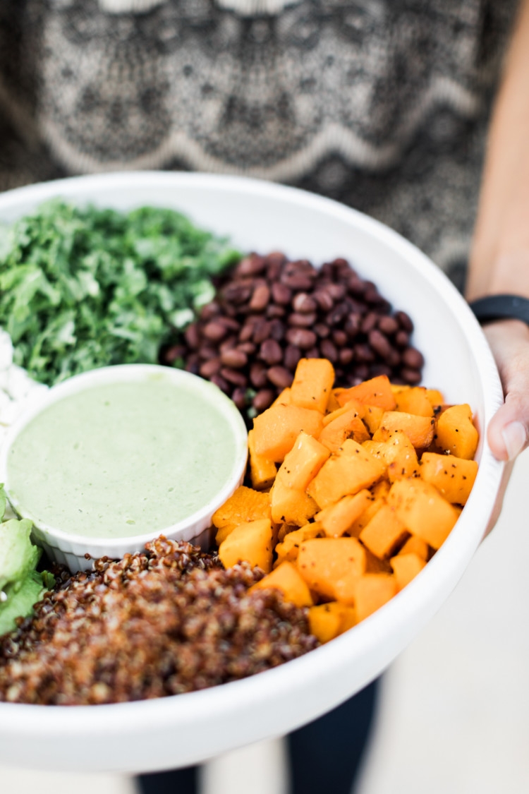 Superfood Salad with Cilantro Avocado Dressing on Heather's blog, MyLifeWellLoved.com Easy Clean Eating Salad to serve a crowd!