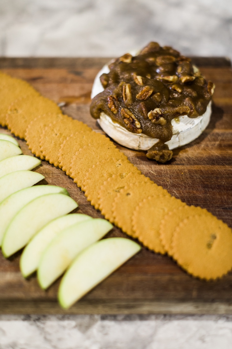 Baked Brie with Whiskey Pecan Sauce