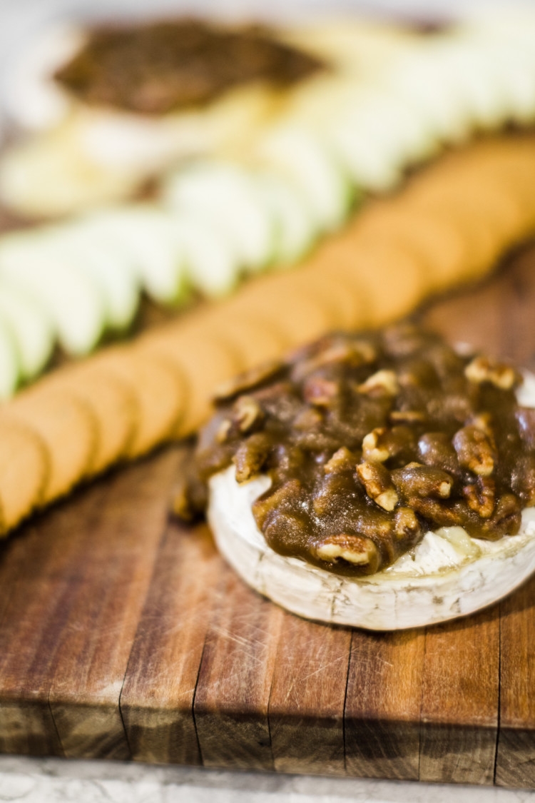 Baked Brie with Whiskey Pecan Sauce