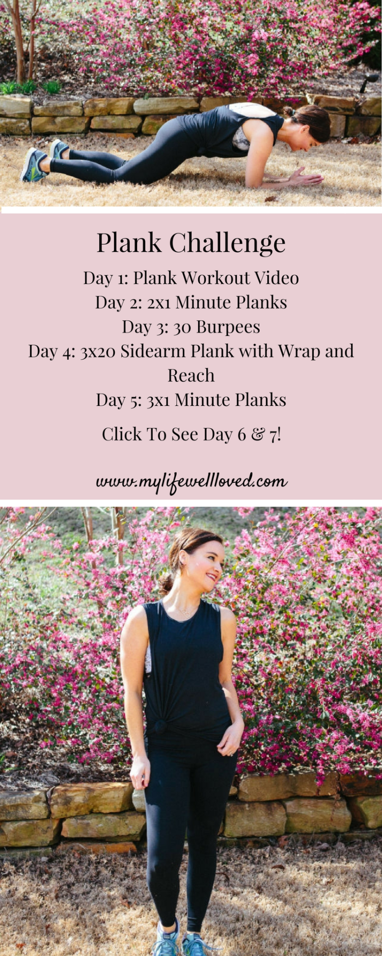 Plank Exercise Challenge workout video with Alabama blogger Heather of MyLifeWellLoved.com / #plankchallenge #workoutvideo Save this abs workout video for next time you want to get your plank challenge on!
